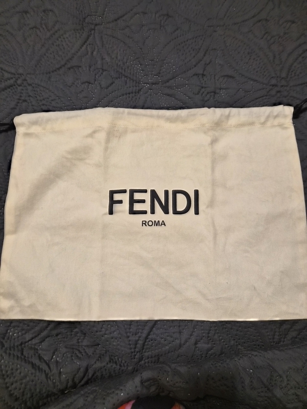 Fendi Roma Cream Drawstring Dust Bag 15.5x11